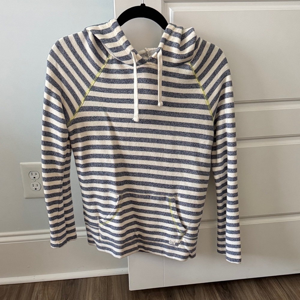 Billabong Blue and White Striped Hoodie